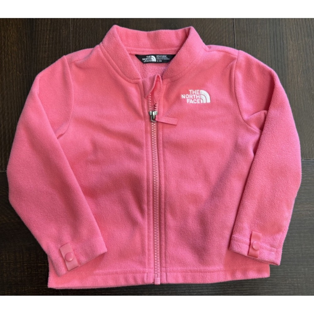 Toddler Pink North Face Zip Up Fleece Size 12-18months